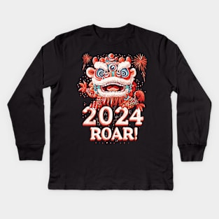 ROAR! 2024 Chinese New Year Dragon Celebration Shirt Kids Long Sleeve T-Shirt